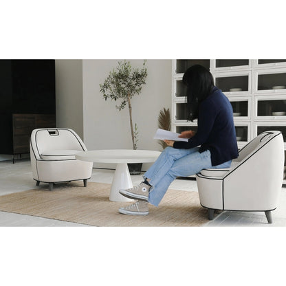 Sculpture Coffee Table by LH Imports in white. Made from plywood, concrete, fiber reinforced plastic in a modern style.