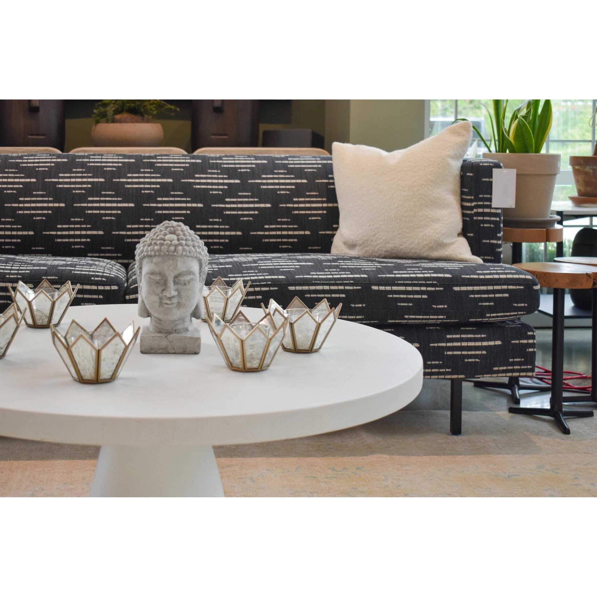 Sculpture Coffee Table by LH Imports in white. Made from plywood, concrete, fiber reinforced plastic in a modern style.