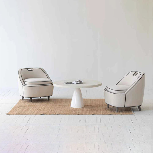 Sculpture Coffee Table by LH Imports in white. Made from plywood, concrete, fiber reinforced plastic in a modern style.