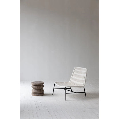 Loom Side Chair by LH Imports in white and black. Made from steel, rope in a coastal style.