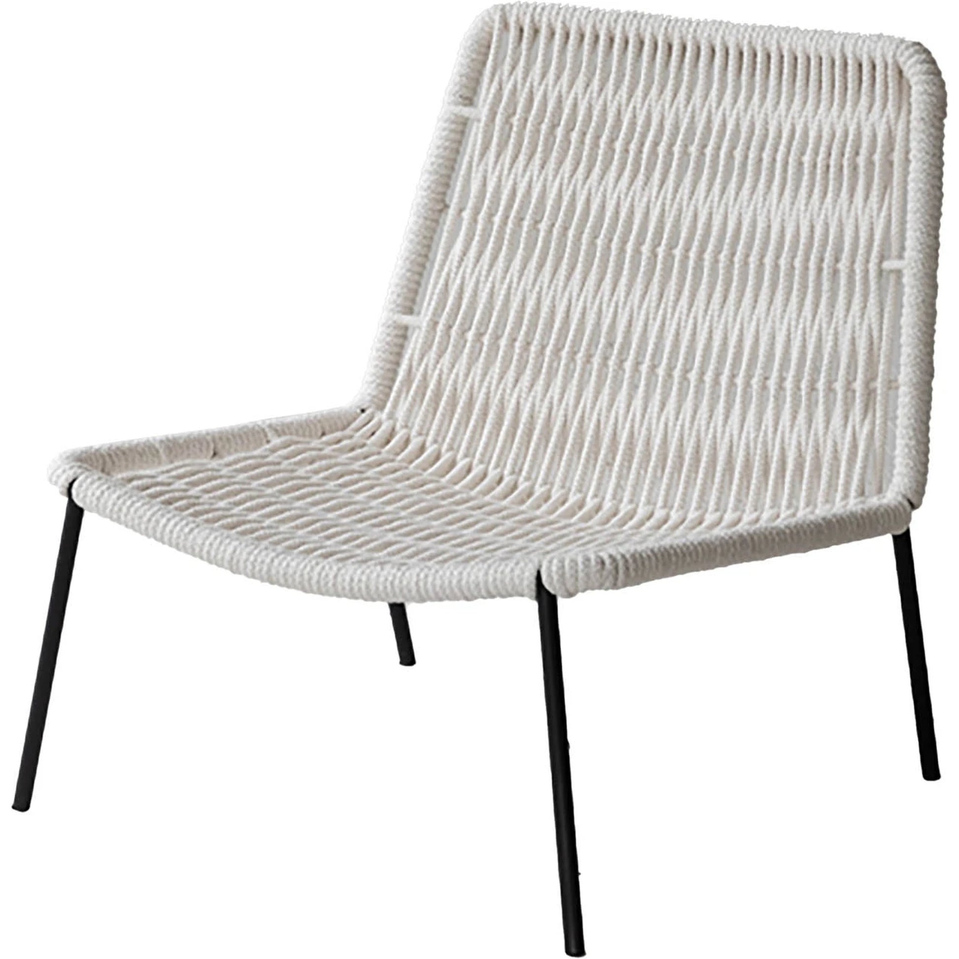 Loom Side Chair by LH Imports in white and black. Made from steel, rope in a coastal style.