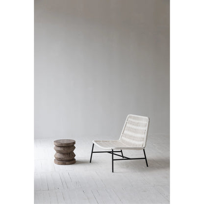 Loom Side Chair by LH Imports in white and black. Made from steel, rope in a coastal style.
