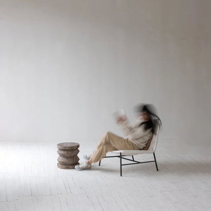 Loom Side Chair by LH Imports in white and black. Made from steel, rope in a coastal style.