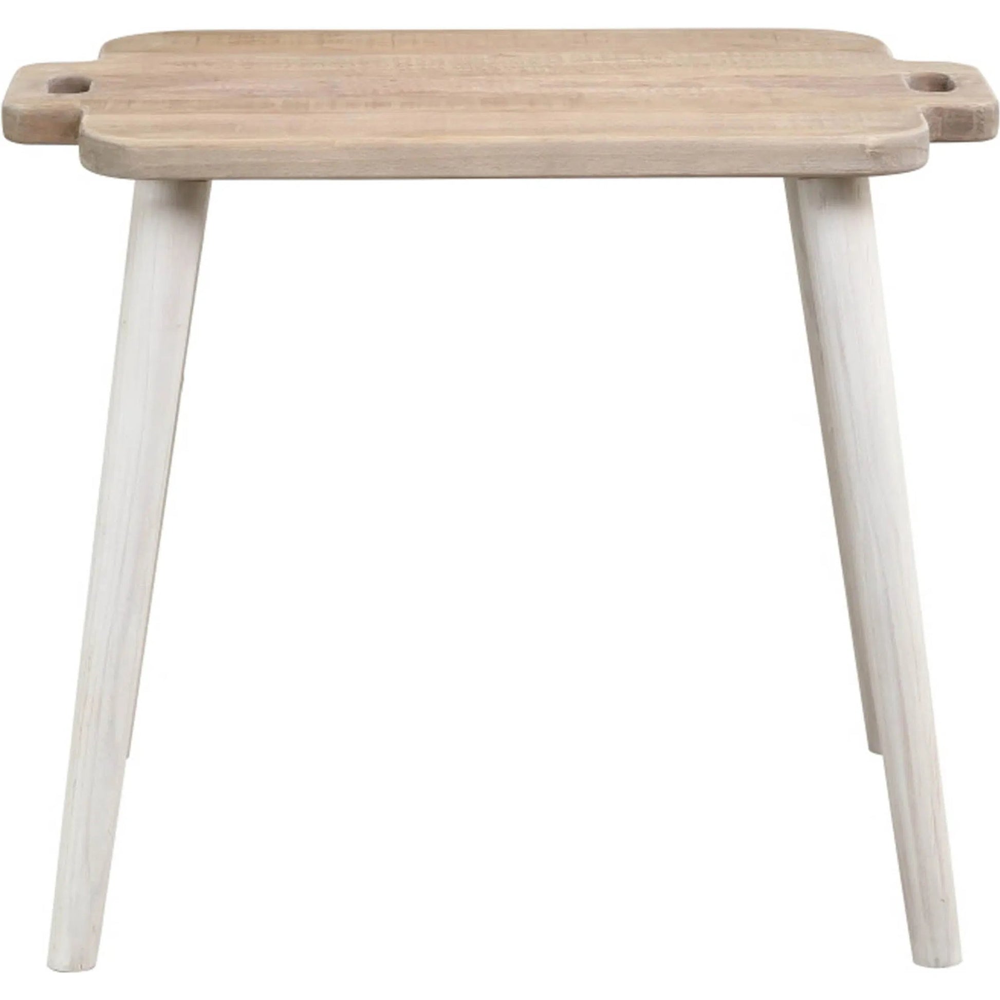Juliet Side Table by LH Imports in brown and natural, white washed. Made from recycled white pine in a modern style.