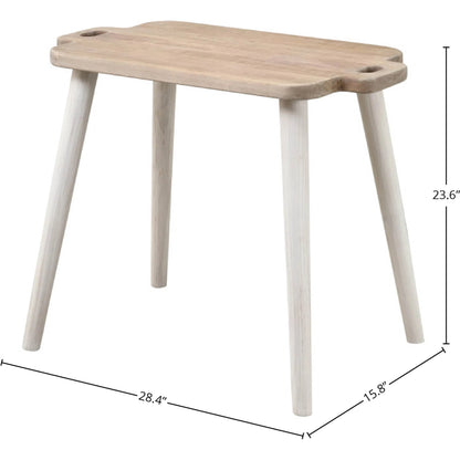 Juliet Side Table by LH Imports in brown and natural, white washed. Made from recycled white pine in a modern style.