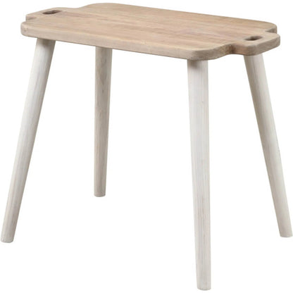 Juliet Side Table by LH Imports in brown and natural, white washed. Made from recycled white pine in a modern style.