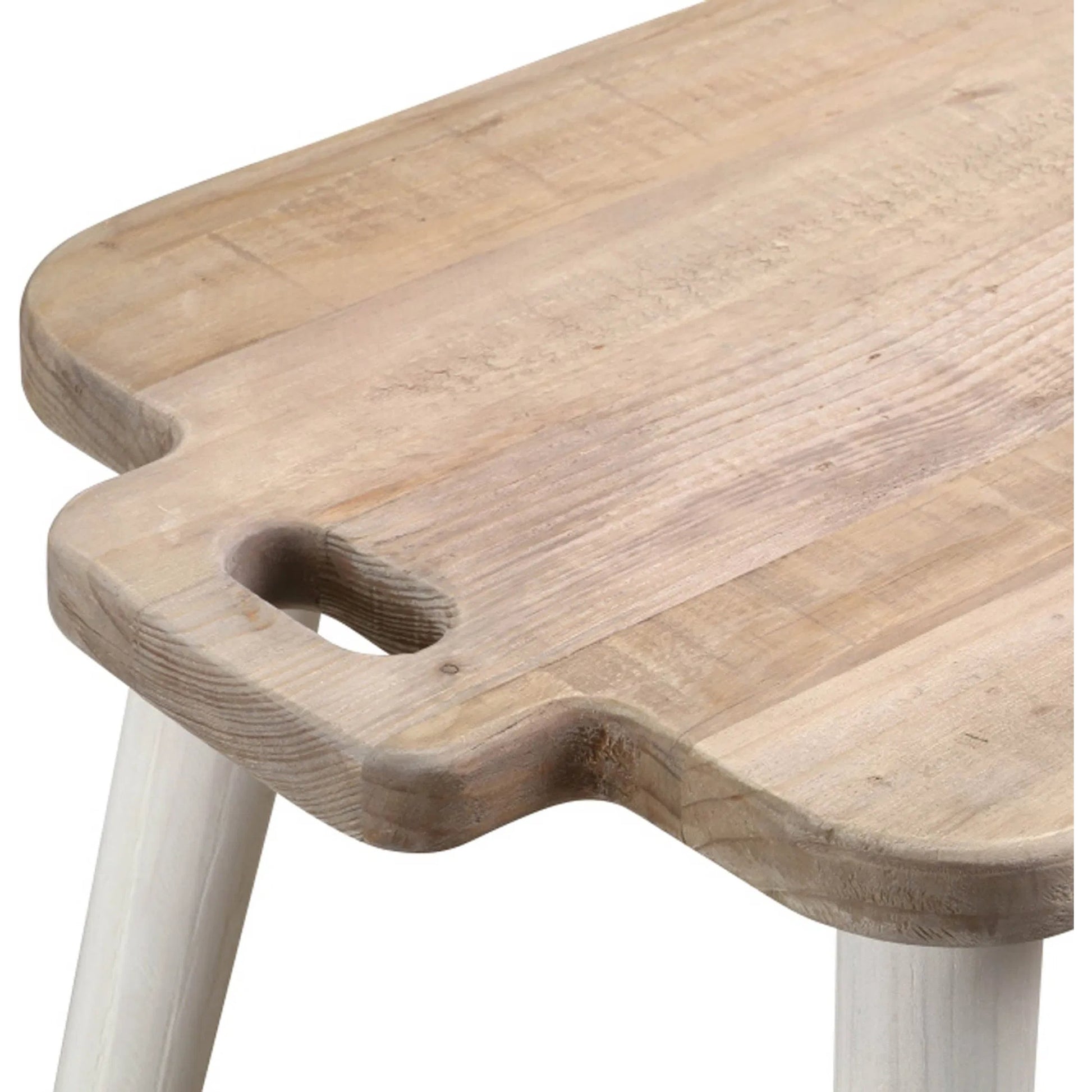 Juliet Side Table by LH Imports in brown and natural, white washed. Made from recycled white pine in a modern style.