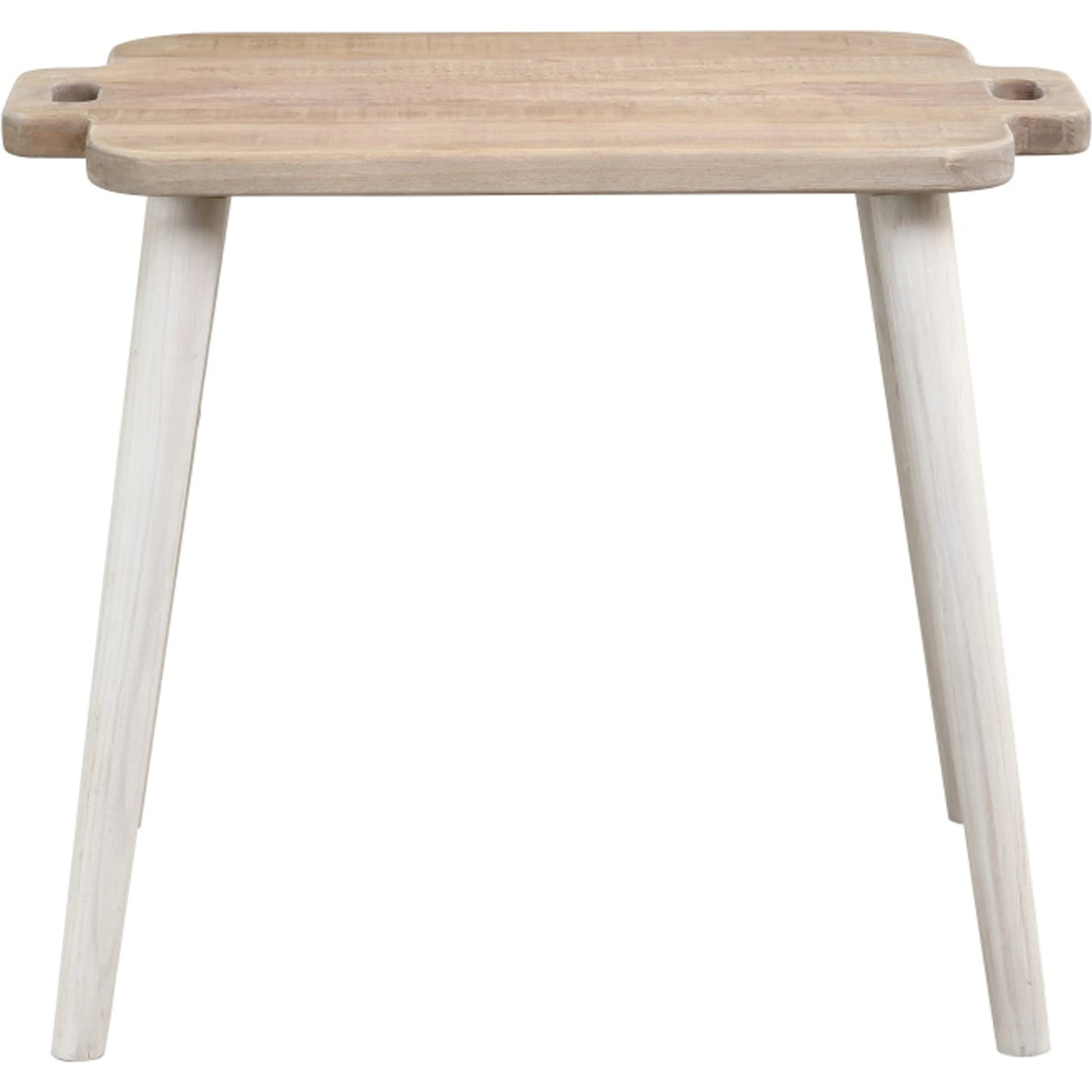 Juliet Side Table by LH Imports in brown and natural, white washed. Made from recycled white pine in a modern style.