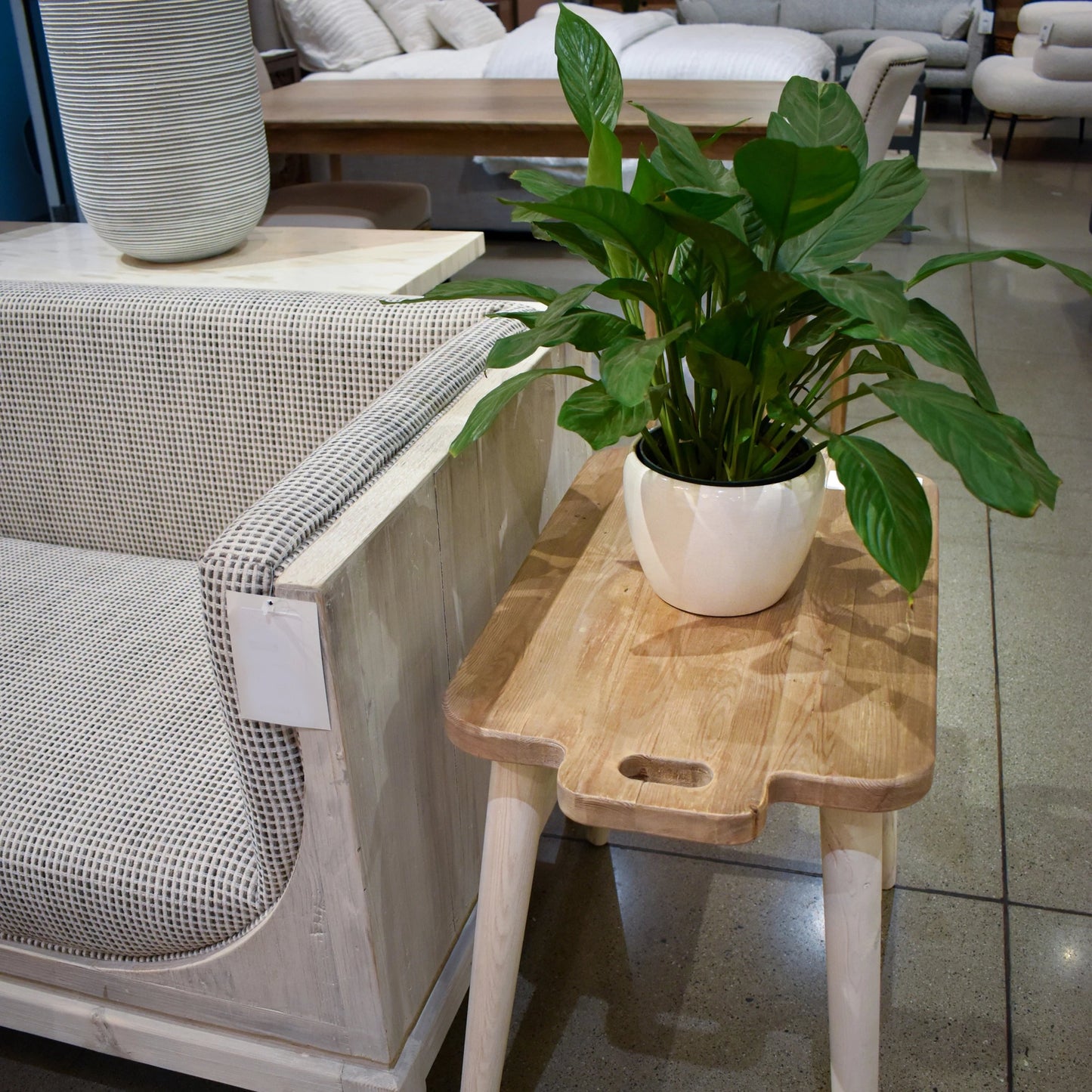 012 SI-2004287 | Lifestyle | Juliet Side Table by LH Imports in brown and natural, white washed. Made from recycled white pine in a modern style.