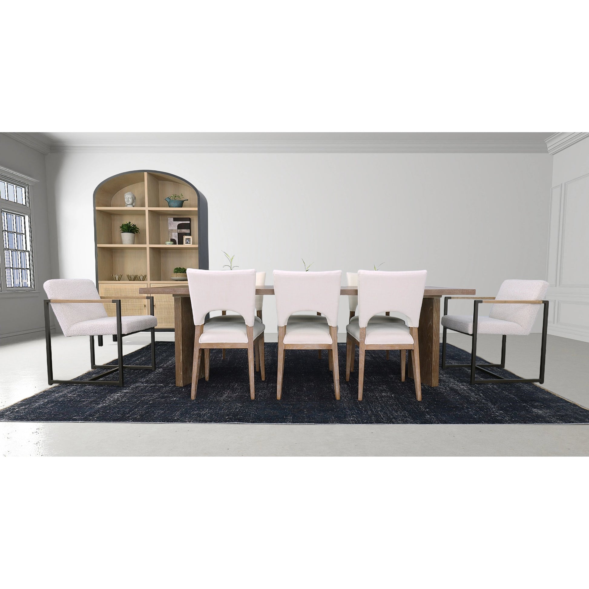 Pietro Cabinet by LH Imports in black, brown and black brushed, natural, brass. Made from oak, rattan, metal in a modern style.