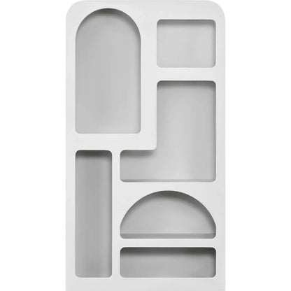 Vinci Bookcase by LH Imports in white. Made from micro cement in a modern style.