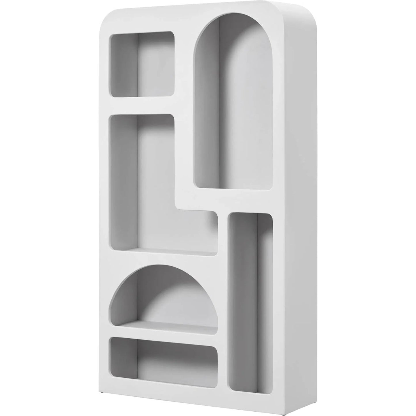 001 SI-2325217 | Primary Silo | Vinci Bookcase by LH Imports in white. Made from micro cement in a modern style.