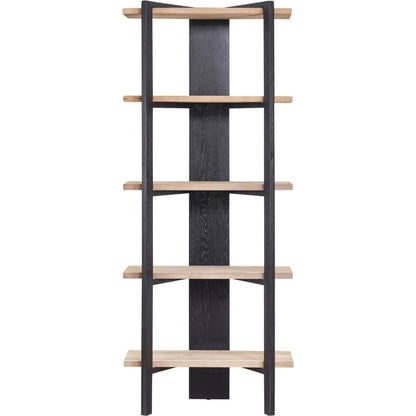 Galileo Bookcase by LH Imports in black, brown and charcoal black, natural brushed. Made from pine wood in a unique style.