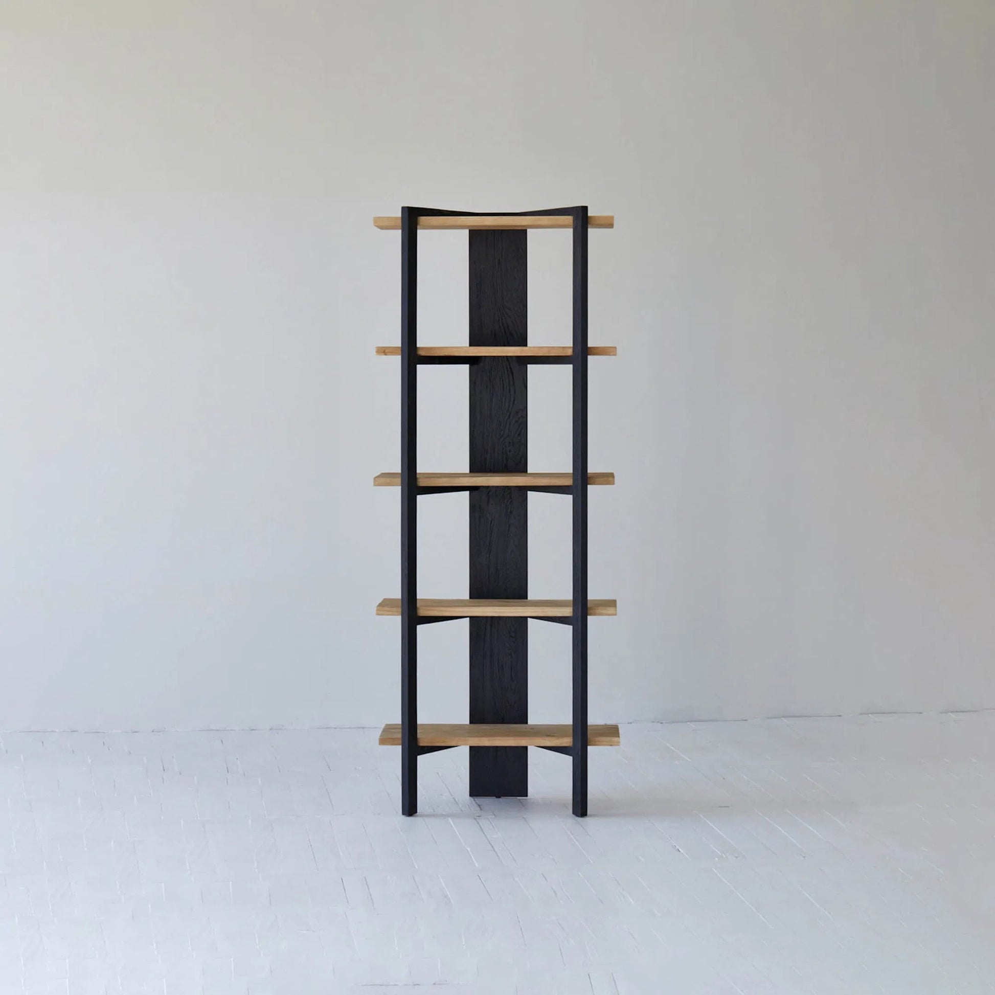 Galileo Bookcase by LH Imports in black, brown and charcoal black, natural brushed. Made from pine wood in a unique style.