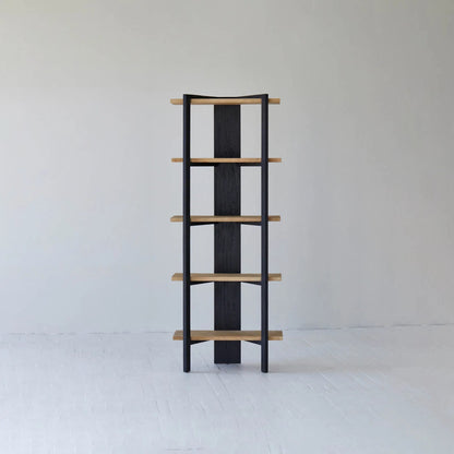 Galileo Bookcase by LH Imports in black, brown and charcoal black, natural brushed. Made from pine wood in a unique style.