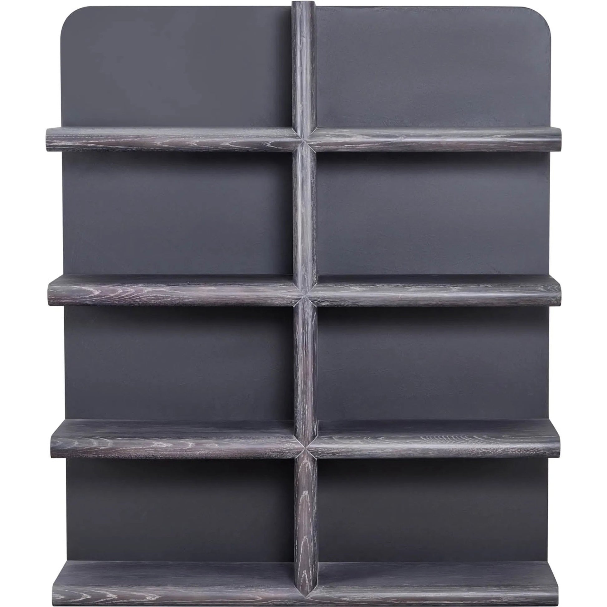 Julian Bookcase by LH Imports in black and smoked black. Made from mdf fiber-reinforced concrete, oak wood in a modern style.