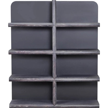 Julian Bookcase by LH Imports in black and smoked black. Made from mdf fiber-reinforced concrete, oak wood in a modern style.