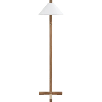 Letta Standing Lamp by LH Imports in natural oak, natural linen and natural oak. Made from oak, linen shade in a unique style.