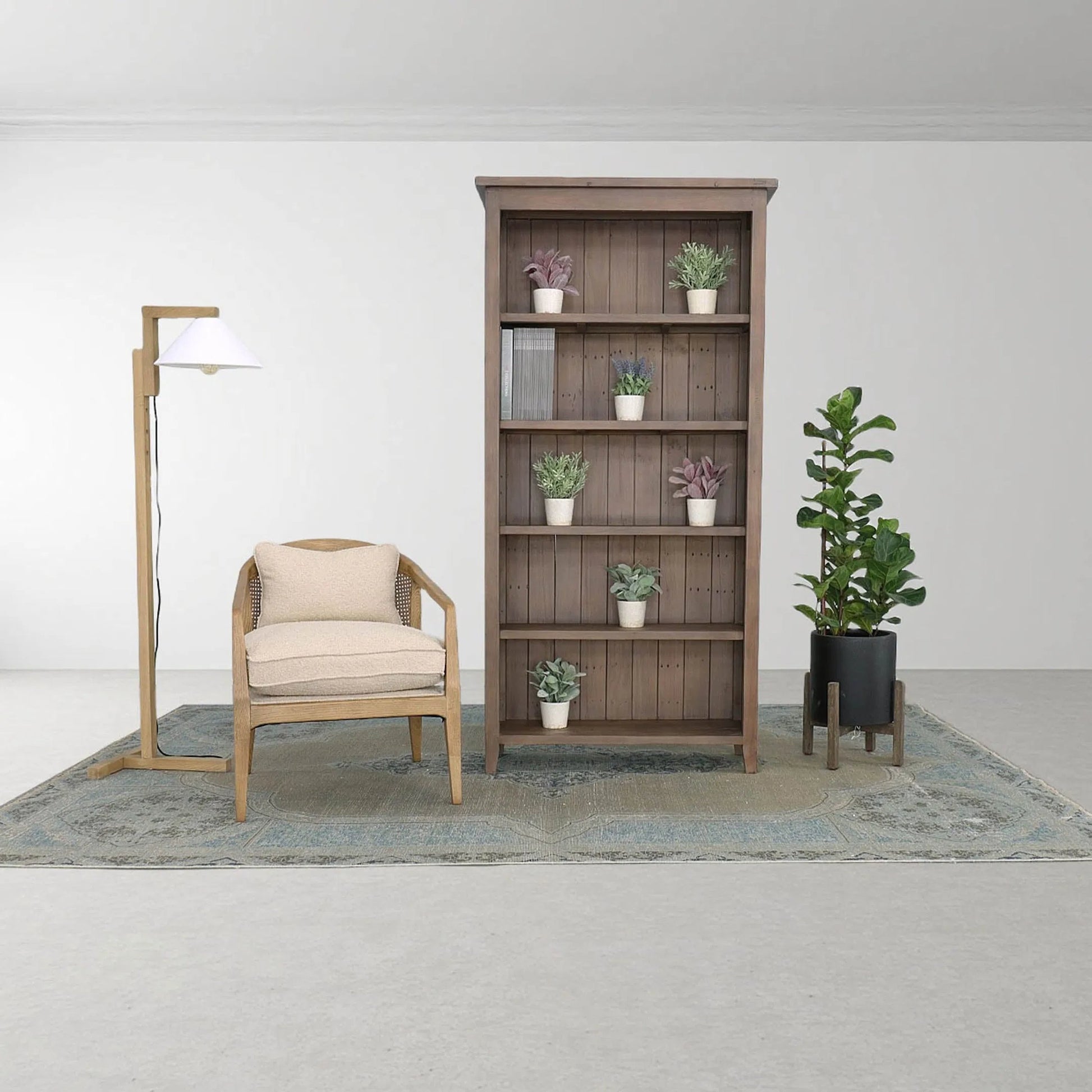 Letta Standing Lamp by LH Imports in natural oak, natural linen and natural oak. Made from oak, linen shade in a unique style.
