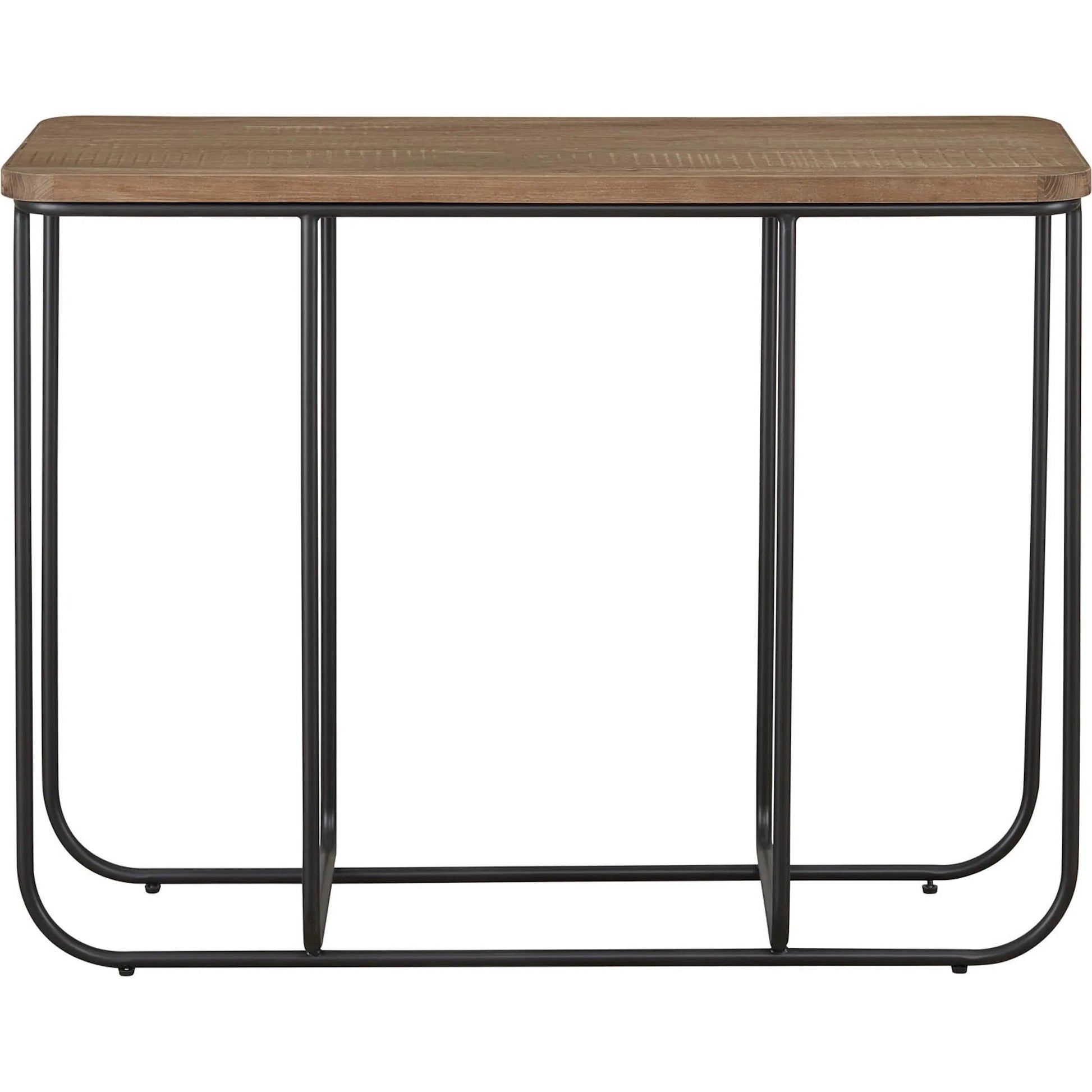 Preston Console by LH Imports in brown, black and light natural washed, antique bronze. Made from elm wood, steel in a transitional style.