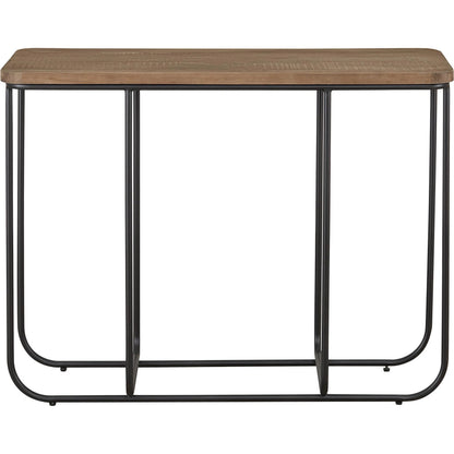 Preston Console by LH Imports in brown, black and light natural washed, antique bronze. Made from elm wood, steel in a transitional style.