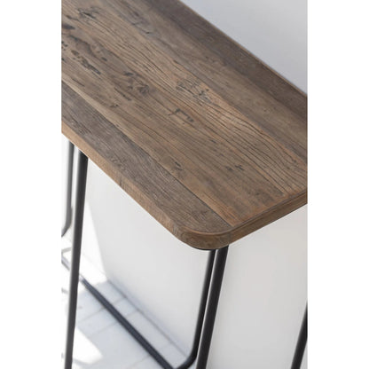 Preston Console by LH Imports in brown, black and light natural washed, antique bronze. Made from elm wood, steel in a transitional style.