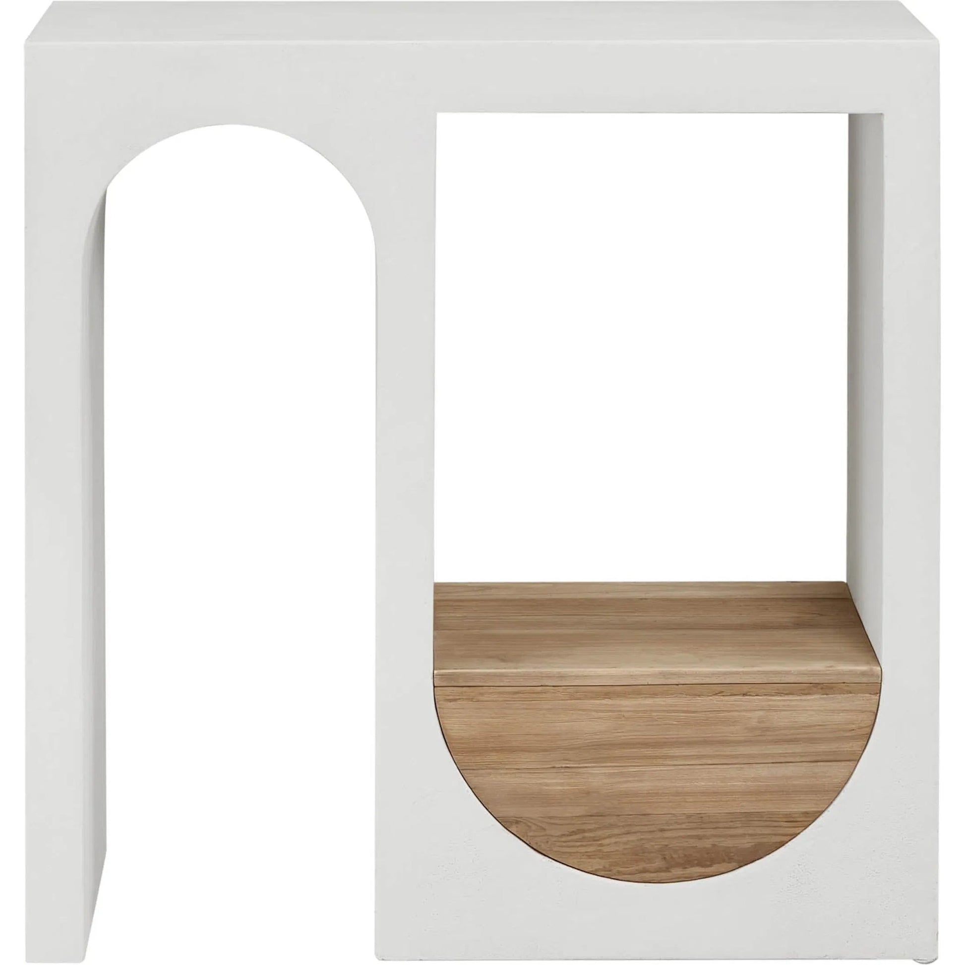 Columbus Console by LH Imports in white, brown and natural brushed. Made from recycled pine, mdf, concrete in a unique style.