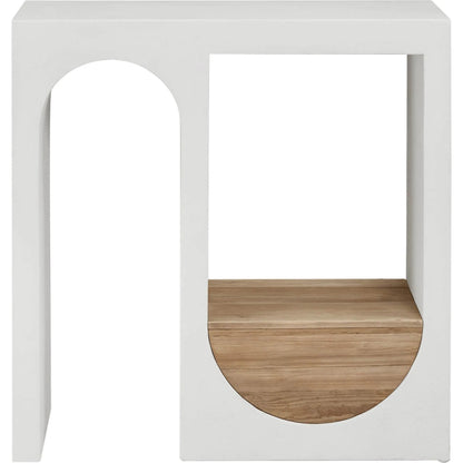Columbus Console by LH Imports in white, brown and natural brushed. Made from recycled pine, mdf, concrete in a unique style.
