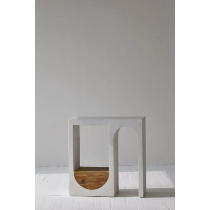 Columbus Console by LH Imports in white, brown and natural brushed. Made from recycled pine, mdf, concrete in a unique style.