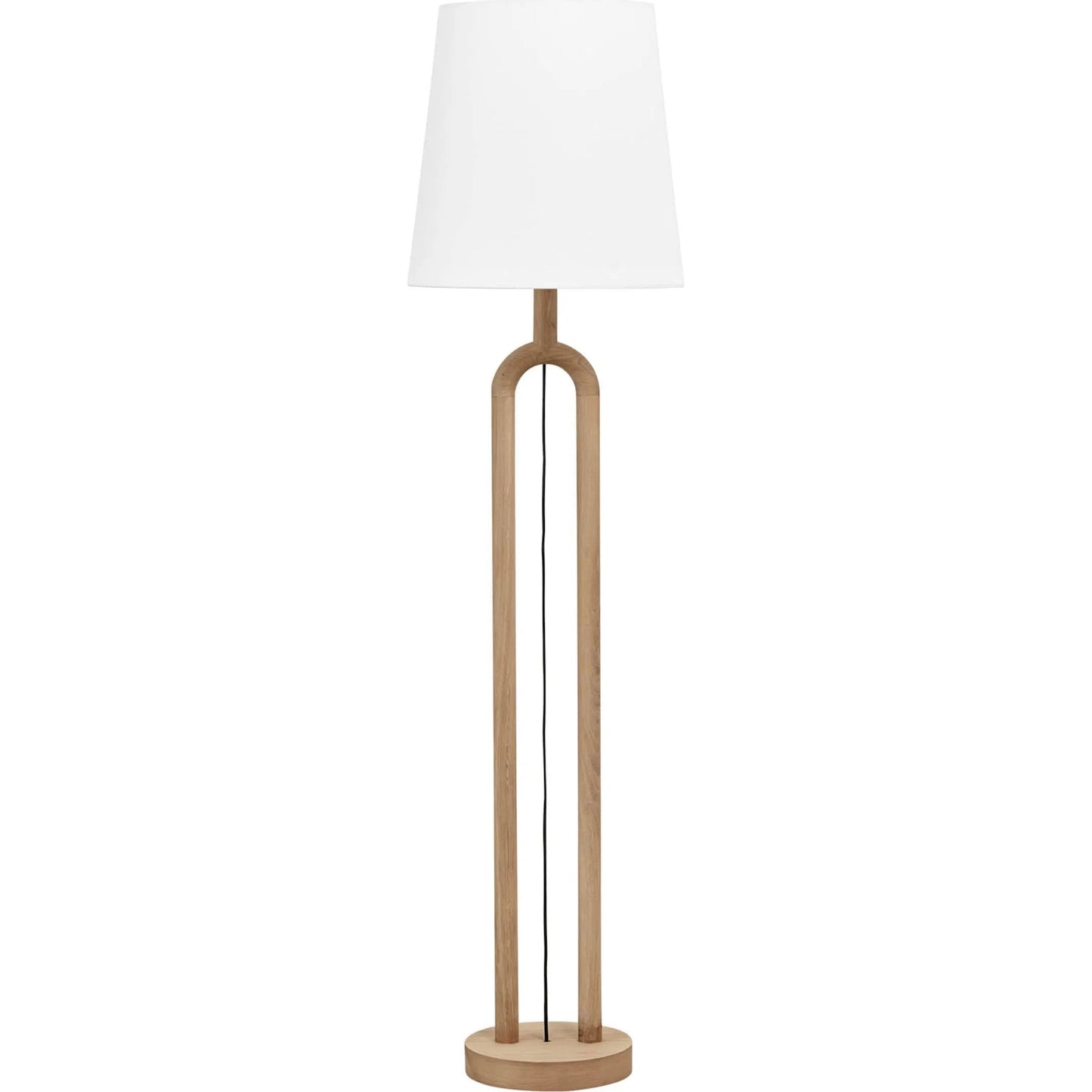 003 SI-2325228 | Additional Silo | Dolce Standing Lamp by LH Imports in brown, white and natural. Made from oak, linen shade, metal in a unique style.