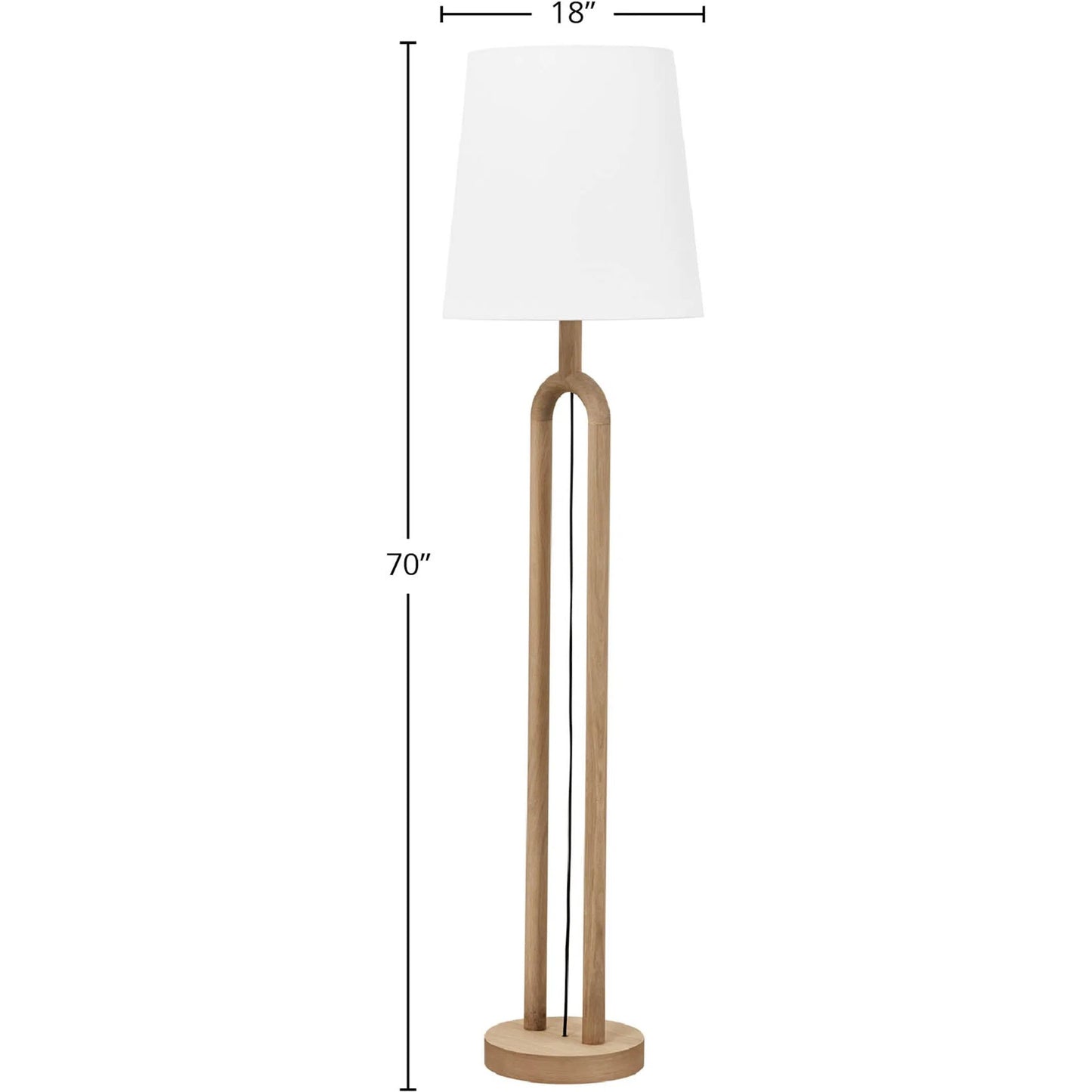 002 SI-2325228 | Additional Silo | Dolce Standing Lamp by LH Imports in brown, white and natural. Made from oak, linen shade, metal in a unique style.