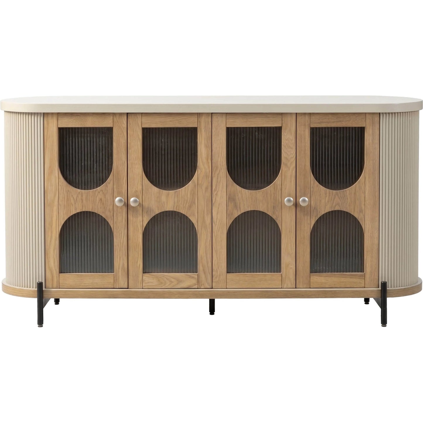 002 SI-2630307 | Additional Silo | Colosseo Sideboard by LH Imports in brown, grey and natural oak, grey, black. Made from solid oak, mdf, oak veneer, metal, glass in a unique style.