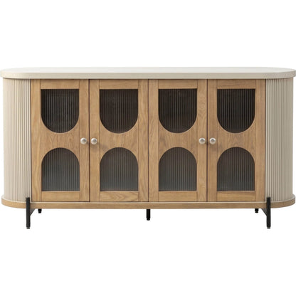 Colosseo Sideboard by LH Imports in brown, grey and natural oak, grey, black. Made from solid oak, mdf, oak veneer, metal, glass in a unique style.