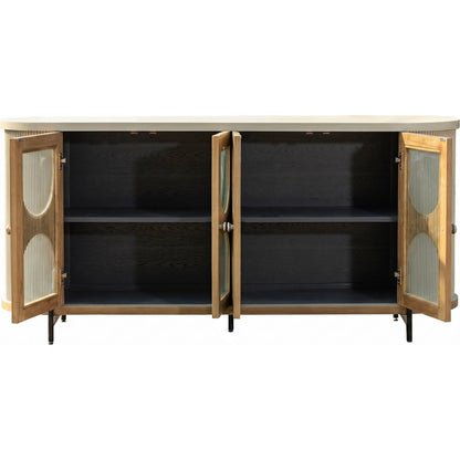 Colosseo Sideboard by LH Imports in brown, grey and natural oak, grey, black. Made from solid oak, mdf, oak veneer, metal, glass in a unique style.