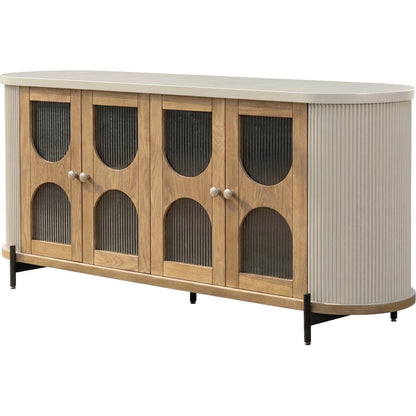 Colosseo Sideboard by LH Imports in brown, grey and natural oak, grey, black. Made from solid oak, mdf, oak veneer, metal, glass in a unique style.