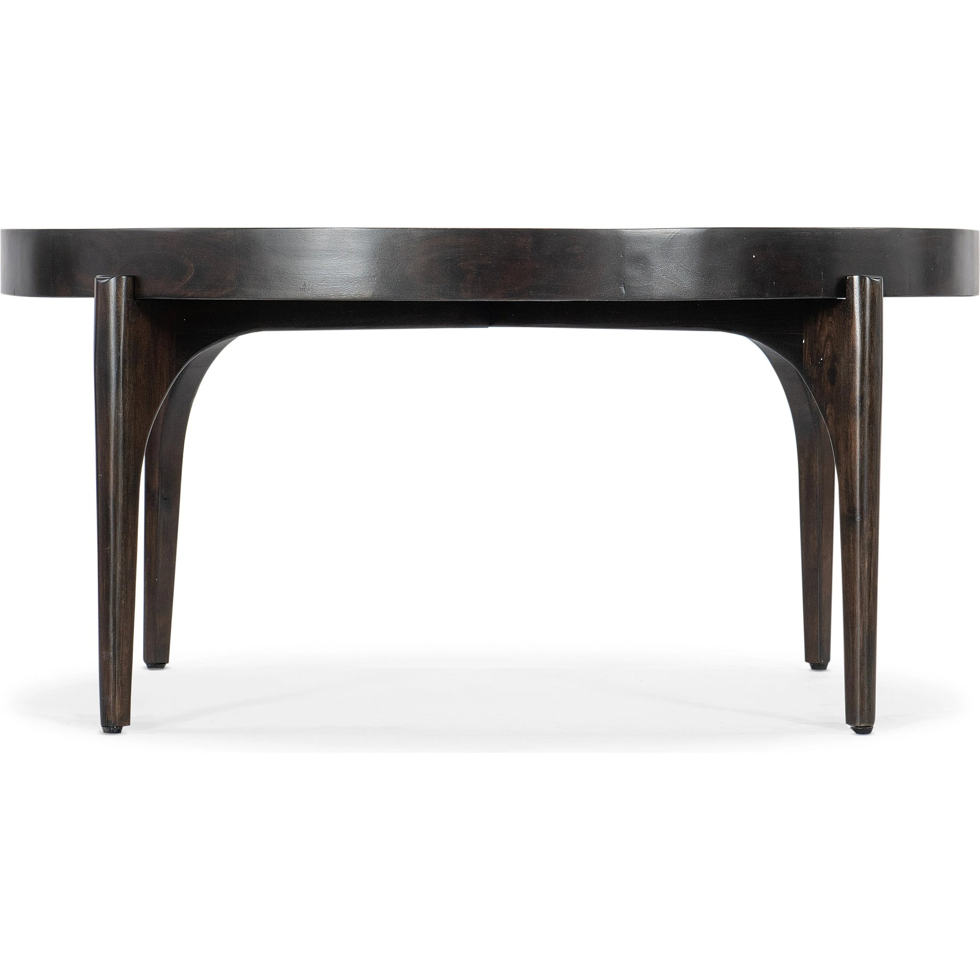 Commerce & Market Round Cocktail Table by Hooker Furniture in dark natural. Made from clean acacia solids in a modern style.