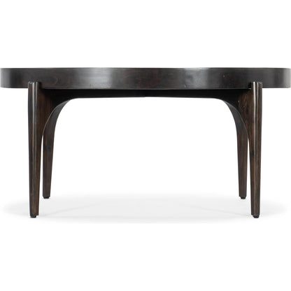 Commerce & Market Round Cocktail Table by Hooker Furniture in dark natural. Made from clean acacia solids in a modern style.