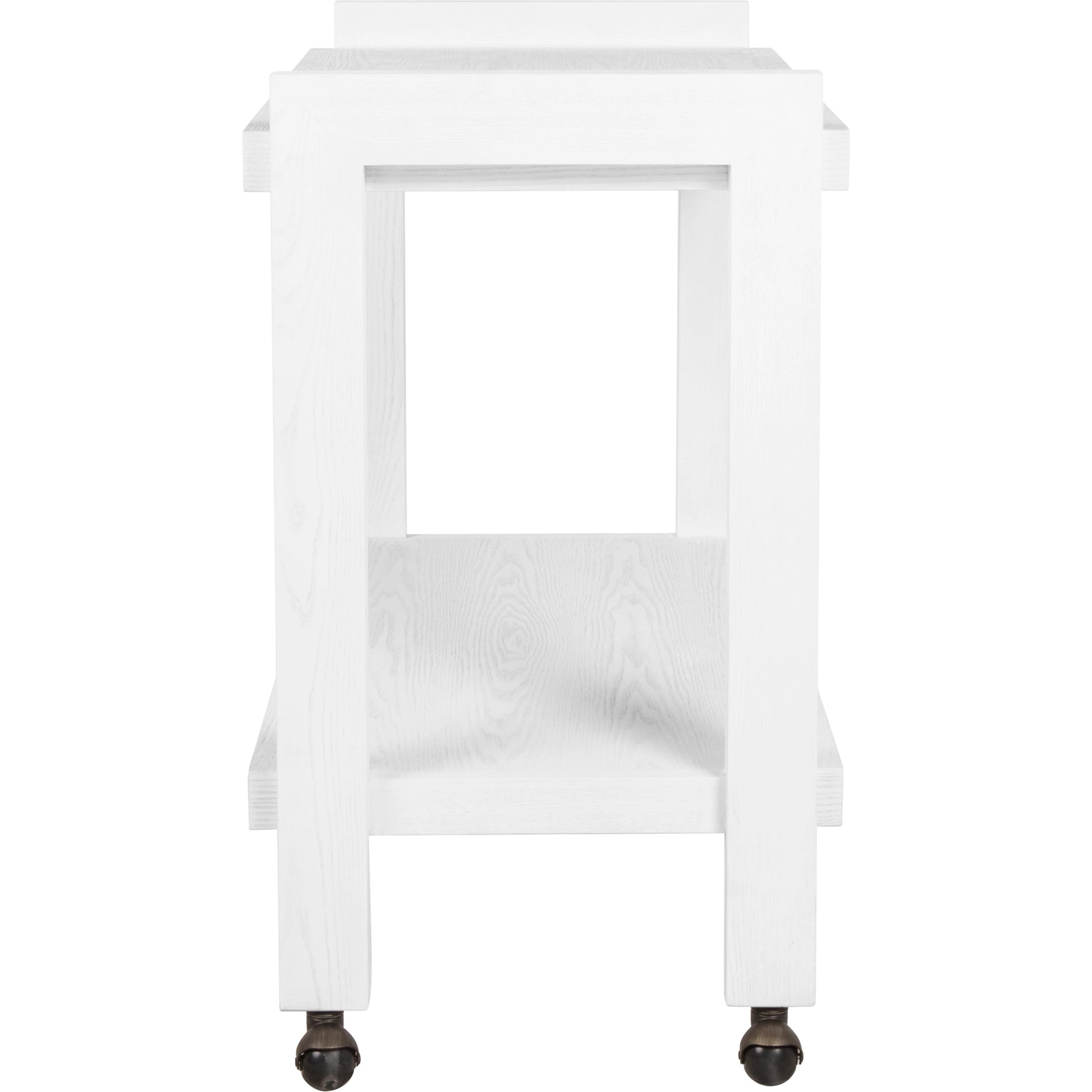 Rockwell Minimalist Bar Cart by Worlds Away in white washed oak. Made from unique in a modern style.
