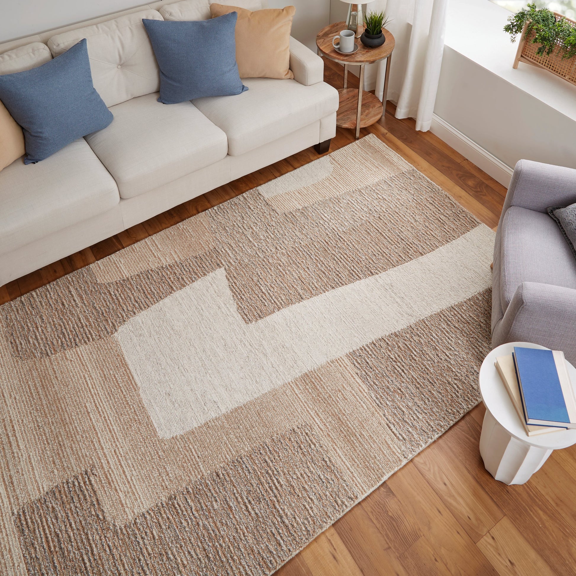 Pollock Rug - 8953F by Feizy in brown, tan, ivory. Made from wool, nylon in a unique style.