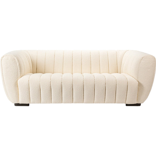 Rochelle Sofa by Surya in upholstery: cream, base: black. Made from polyester, cotton, rubber wood in a modern style.