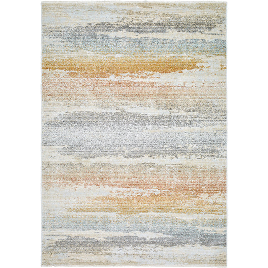 Rojin Rug - 500041 by Livabliss in oatmeal, light slate, taupe, light blue, rust, mustard. Made from face: 100% polypropylene, warp: 100% polyester in a unique style.