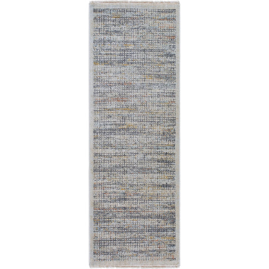Rojin Rug - 500048 by Livabliss in light slate, oatmeal, black, light blue, rust, mustard. Made from face: 100% polypropylene, warp: 100% polyester in a unique style.