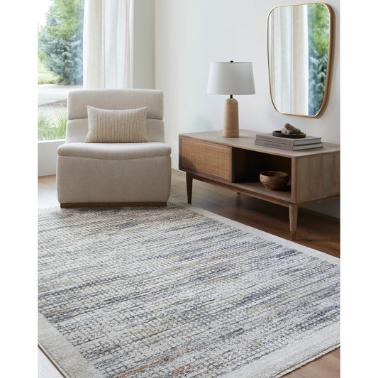 Rojin Rug - 500048 by Livabliss in light slate, oatmeal, black, light blue, rust, mustard. Made from face: 100% polypropylene, warp: 100% polyester in a unique style.