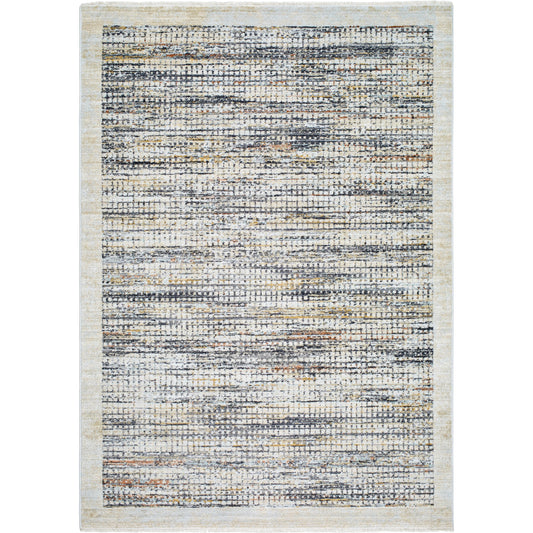 Rojin Rug - 500048 by Livabliss in light slate, oatmeal, black, light blue, rust, mustard. Made from face: 100% polypropylene, warp: 100% polyester in a unique style.