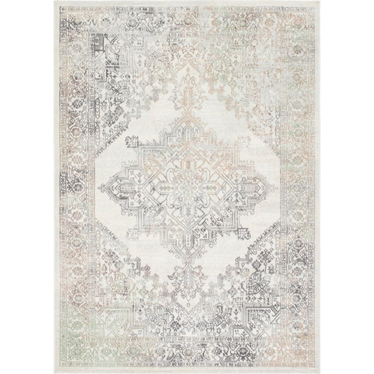 Roma Rug - 19356 by Livabliss in cream, light gray, gray, charcoal, medium green, light brown. Made from face: 100% polypropylene, warp: 100% jute in a unique style.
