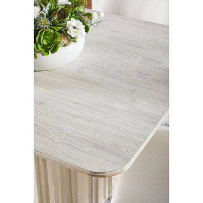 Roma Dining Table by Essentials For Living in white wash pine. Made from solid reclaimed pine, reclaimed pine veneer, mdf in a modern style.