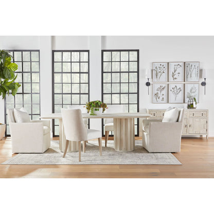 Roma Dining Table by Essentials For Living in white wash pine. Made from solid reclaimed pine, reclaimed pine veneer, mdf in a modern style.