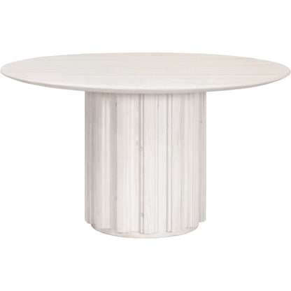 Roma 54" Round Dining Table by Essentials For Living in white wash pine. Made from solid reclaimed pine wood, reclaimed pine veneer, mdf in a modern style.