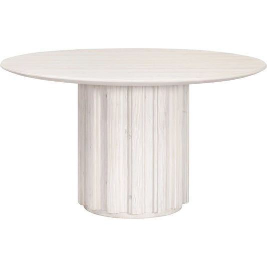 Roma 54" Round Dining Table by Essentials For Living in white wash pine. Made from solid reclaimed pine wood, reclaimed pine veneer, mdf in a modern style.