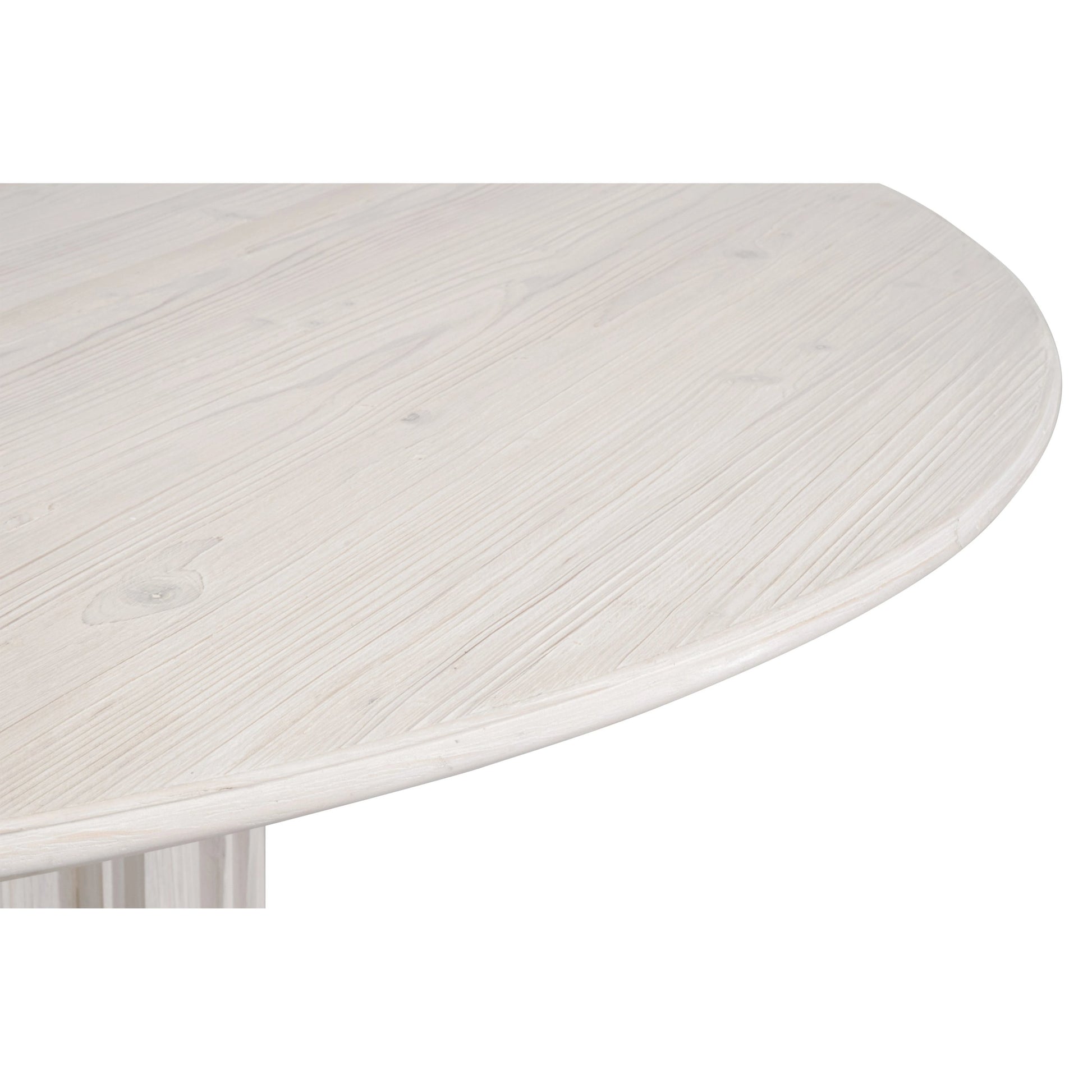 Roma 54" Round Dining Table by Essentials For Living in white wash pine. Made from solid reclaimed pine wood, reclaimed pine veneer, mdf in a modern style.